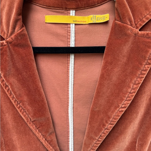 TWILL 22 Velvet Jacket w Hook, Pockets & Bell Sleeves Pumpkin orange Women S - Picture 2 of 16